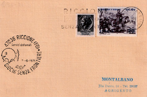 1971 JSF First Day Cover - Riccione, Italy