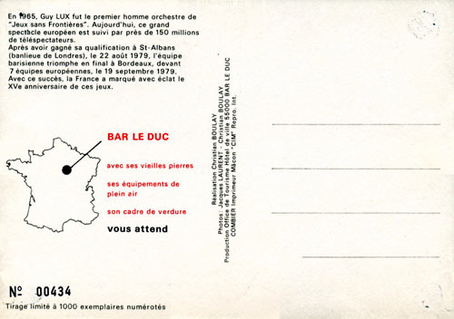 Bar-le-Duc Postcard (Back)